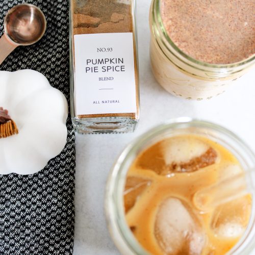 Pumpkin Spice Creamer with coffee and spice jar