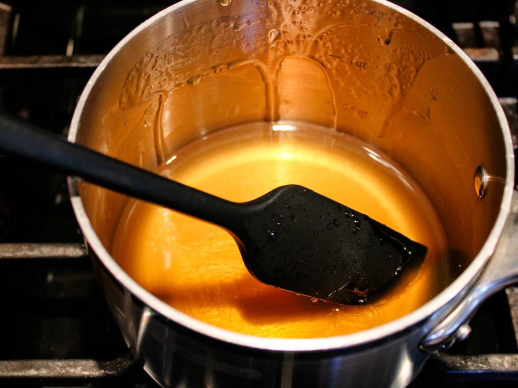 Honey melting into lavender tea