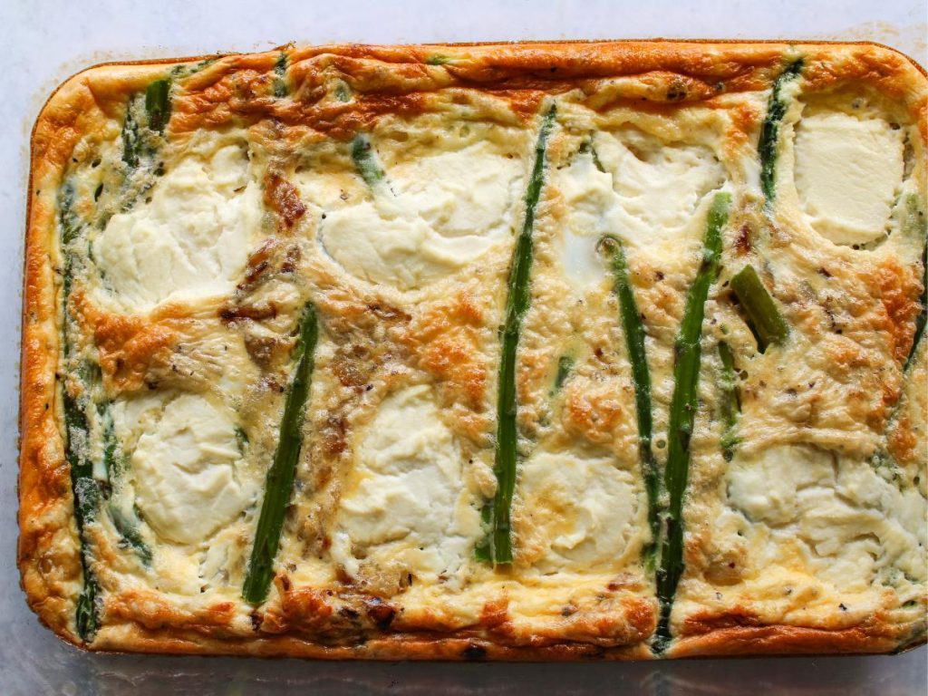 Ricotta and Asparagus Frittata close up shot