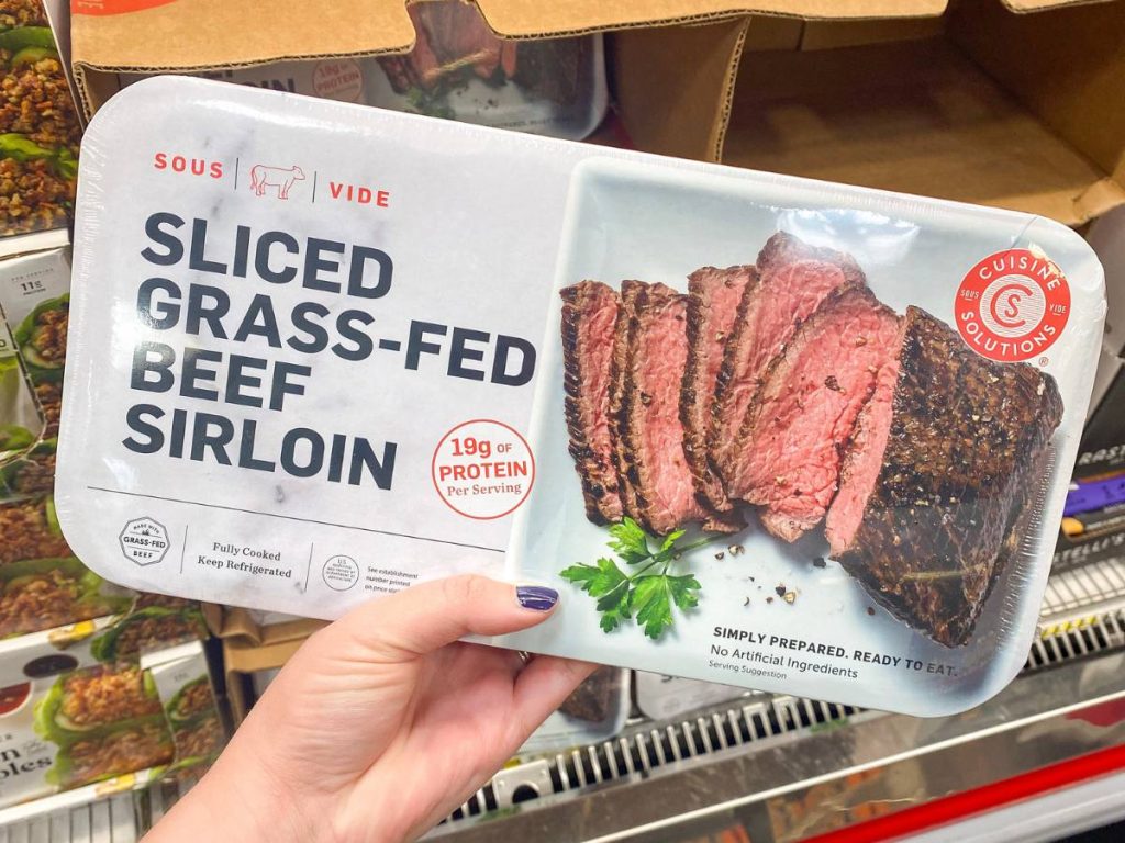 Package of sliced beef from Costco