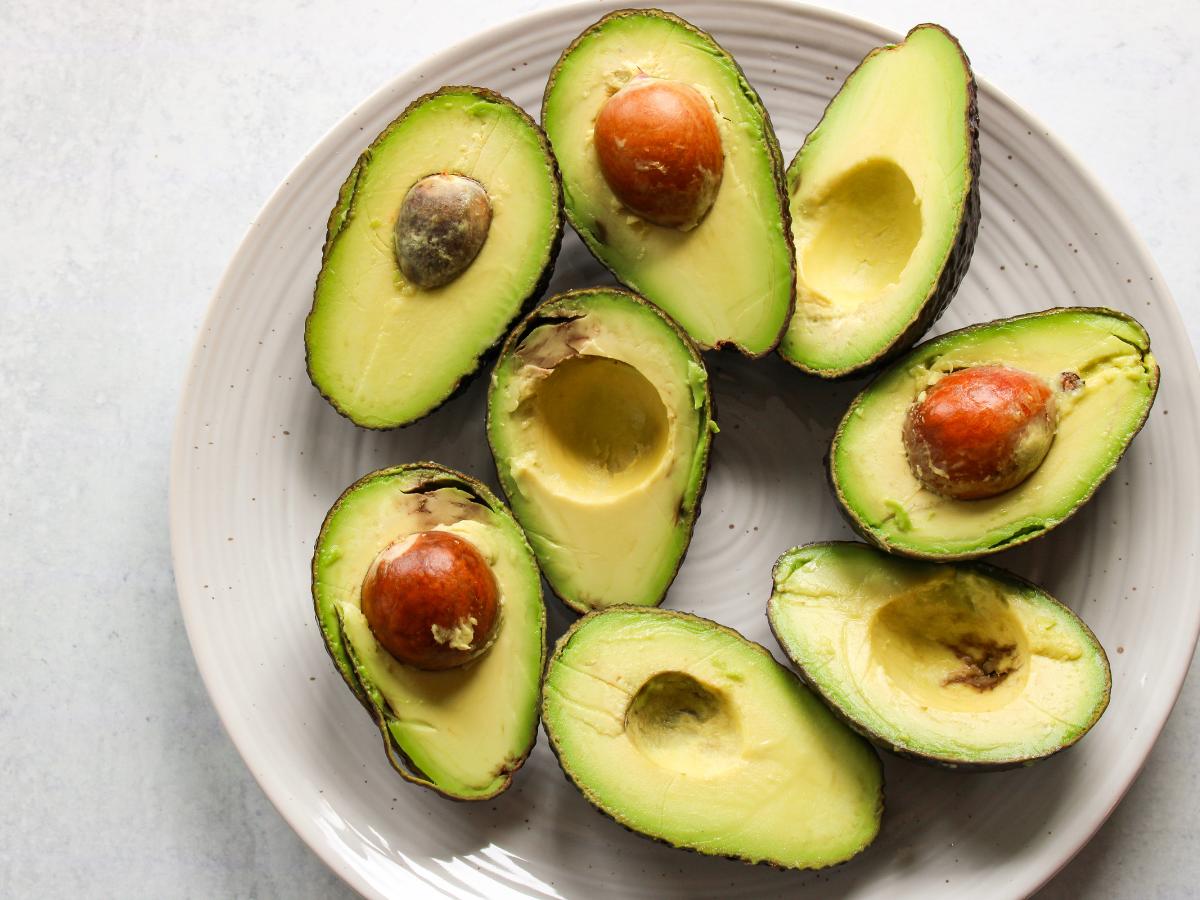 Plate of avocado halves