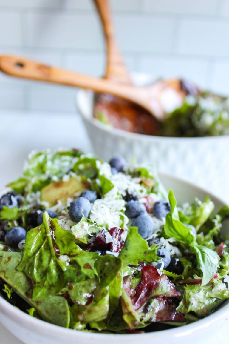 Blueberry Basil Salad with Balsamic Vinaigrette - Nourished with Jessica