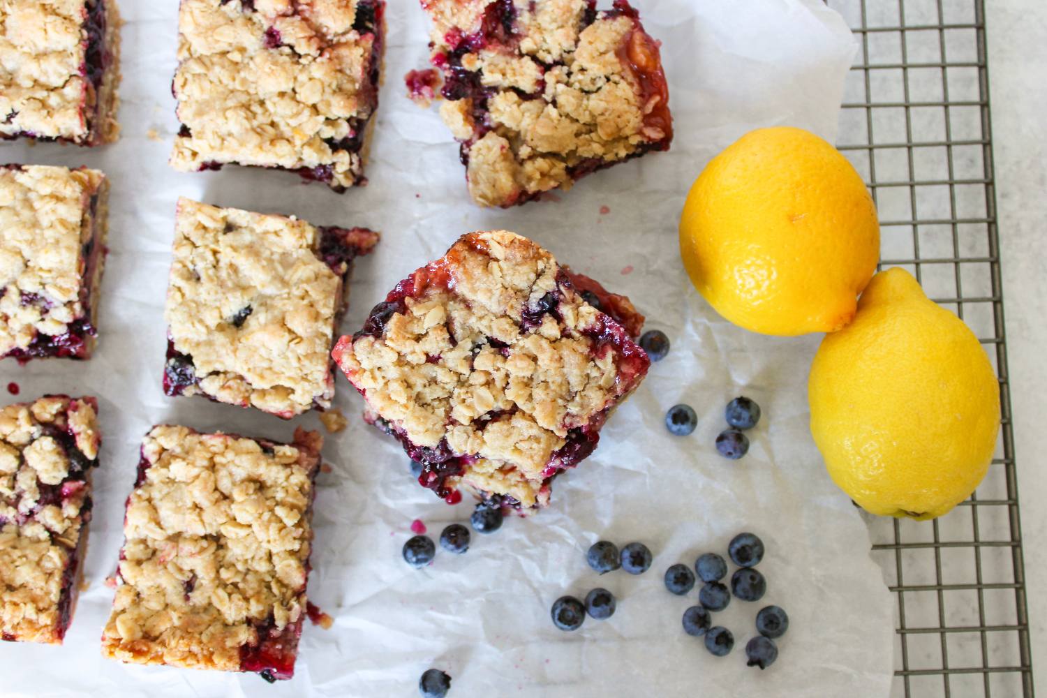 Blueberry Lemon Crisp Bars