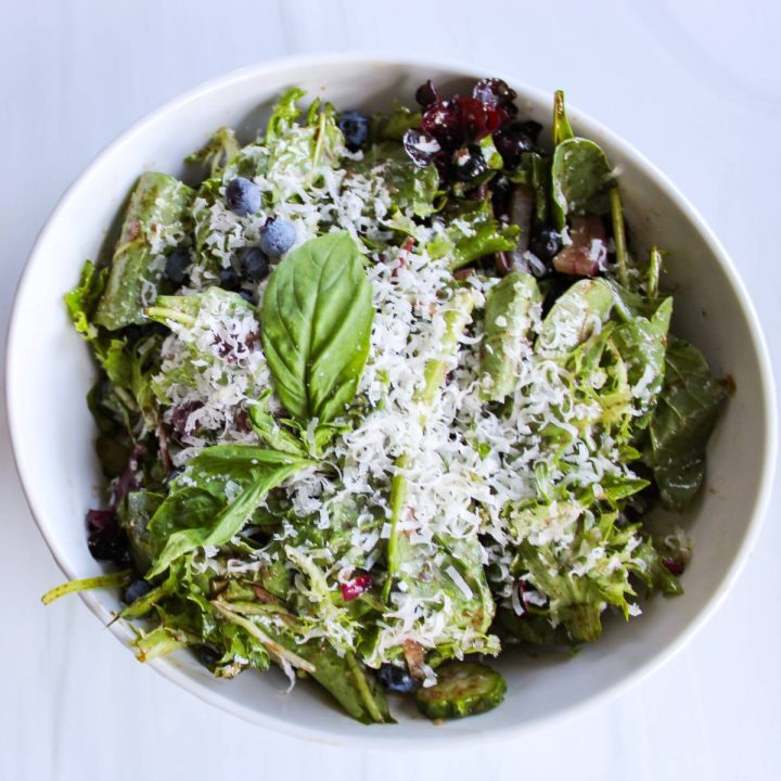 Blueberry Basil Salad with Balsamic Vinaigrette 