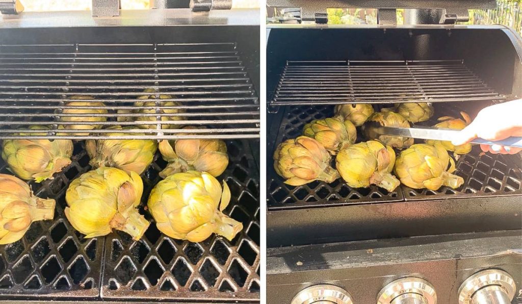 Artichokes on the grill