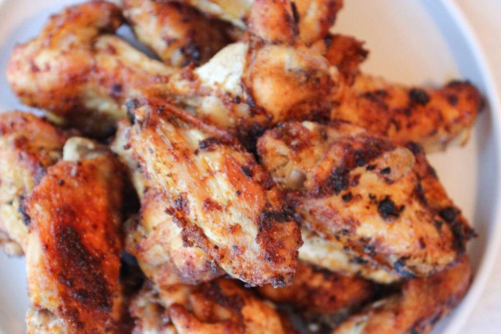 Plate of crispy chicken wings