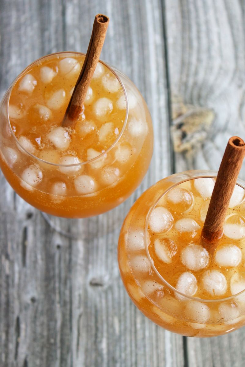 Overhead view of fall mocktail