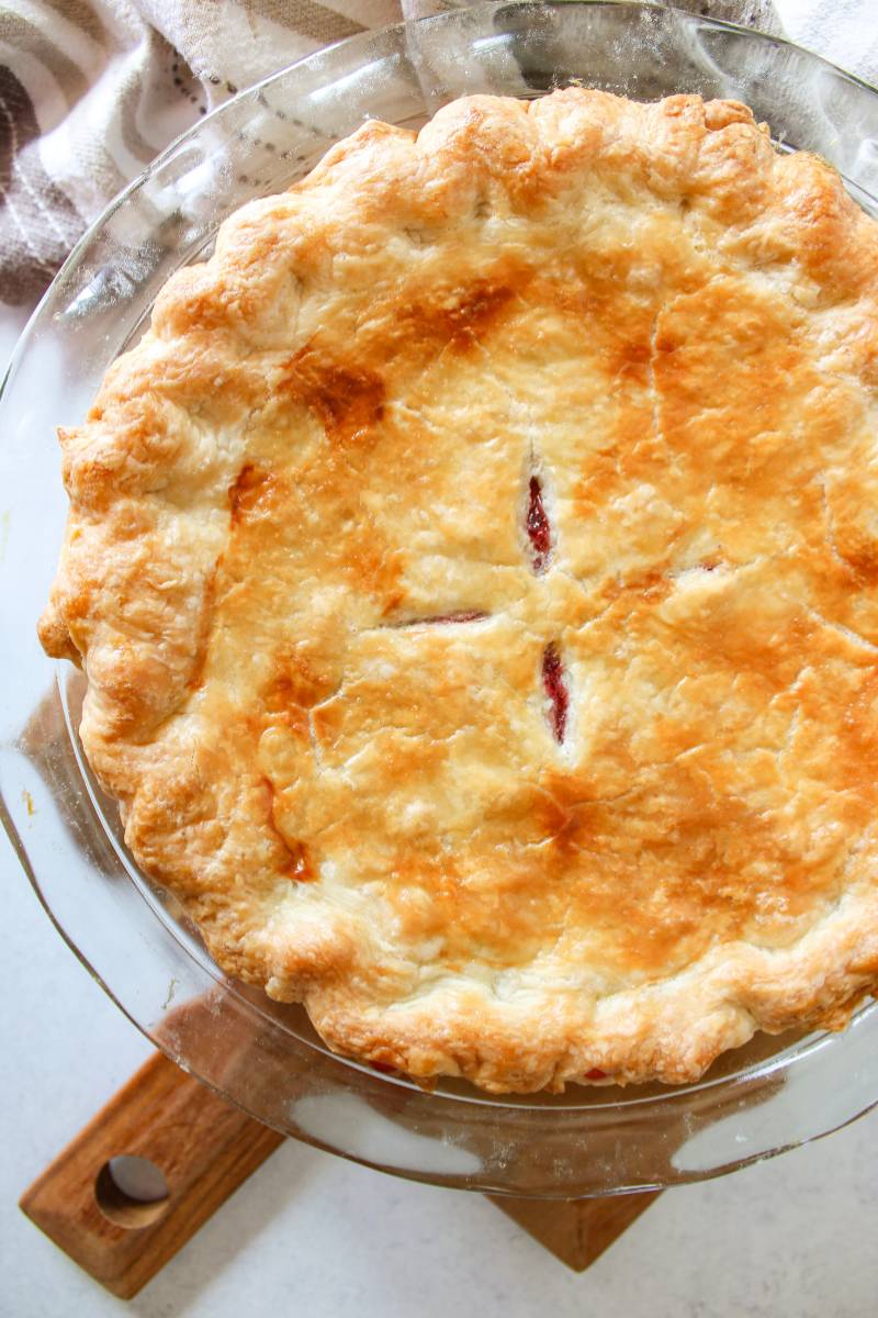 Overhead view of homemade pie crust