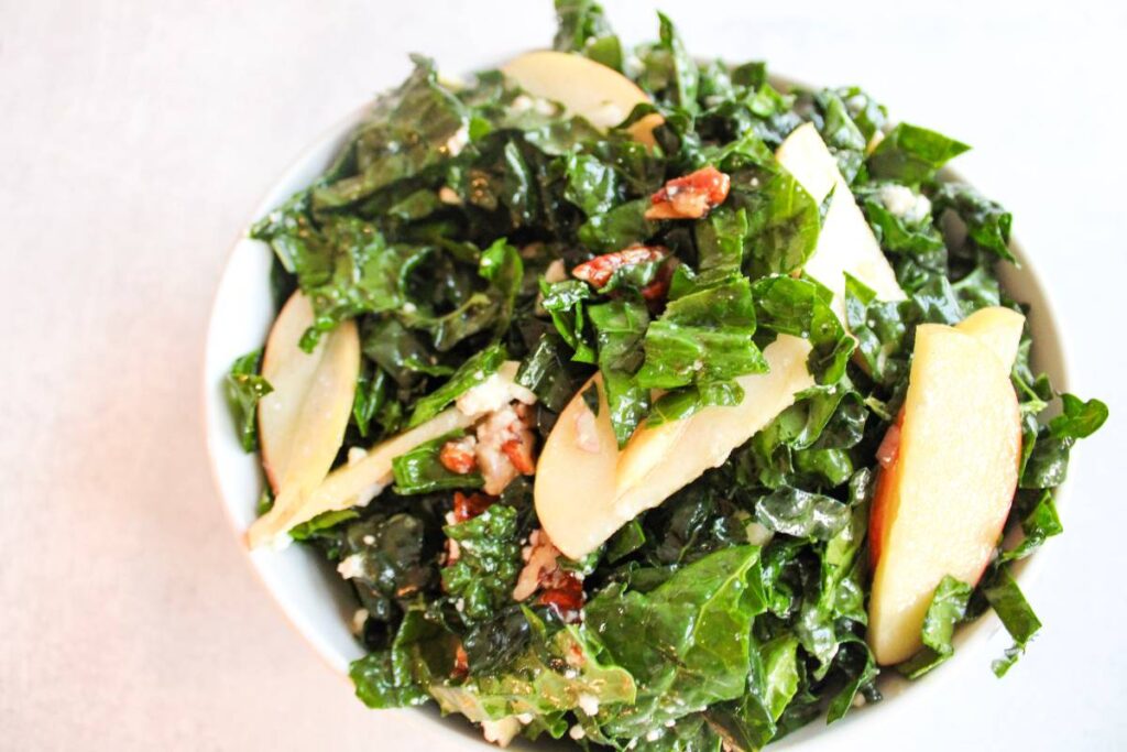 bowl of kale and apple salad