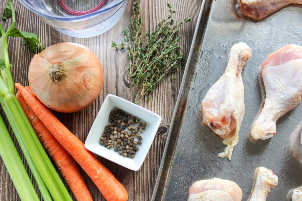 Ingredients for homemade stock