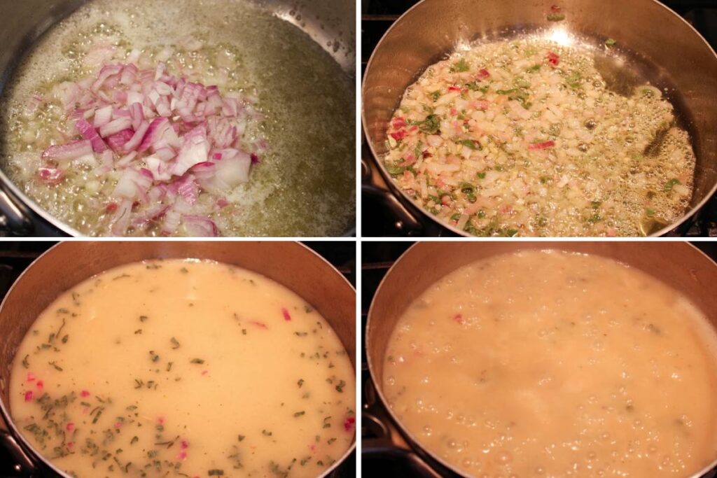 progress shots of how to make gravy