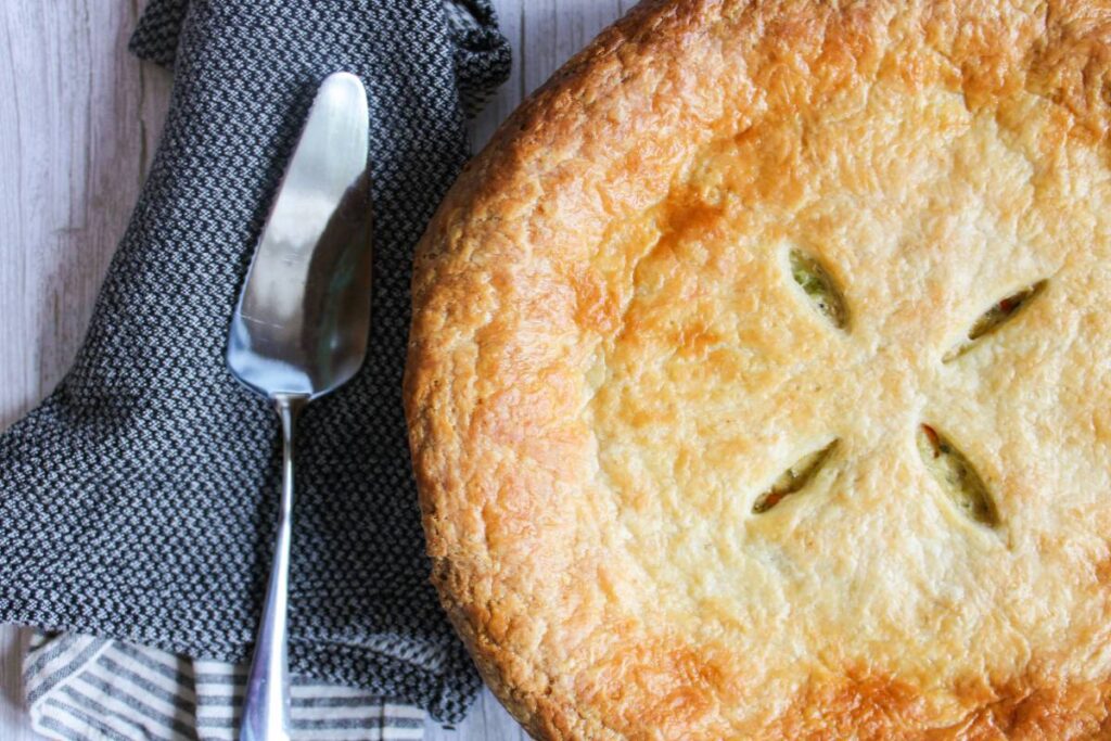 freshly baked turkey pot pie