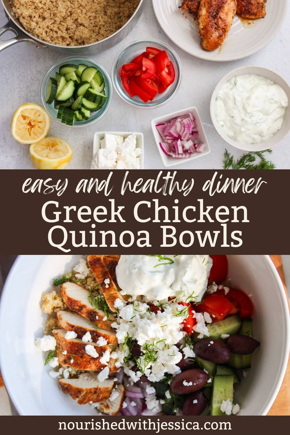 Greek Chicken Quinoa Bowls