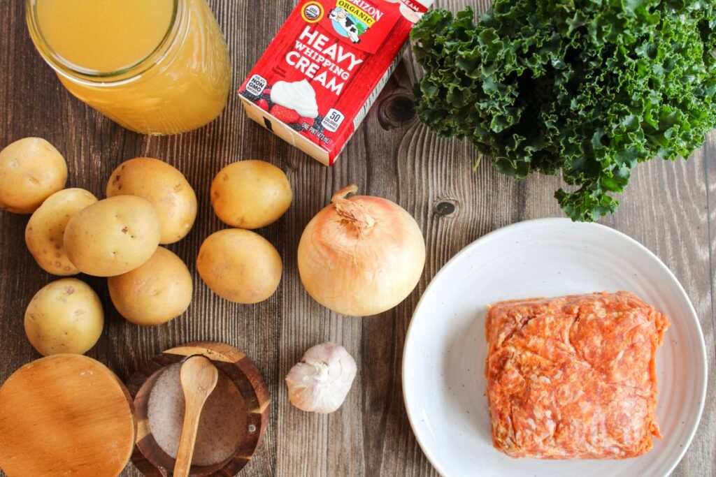 ingredients to make Zuppa Toscana Soup