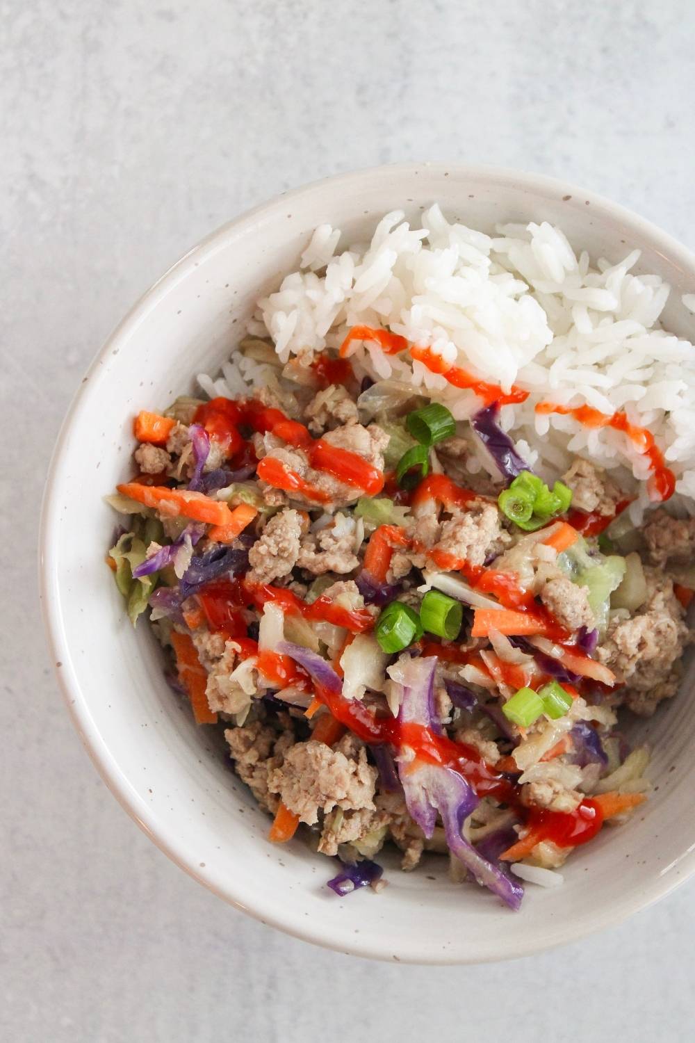 close up of a bowl of egg roll in a bowl